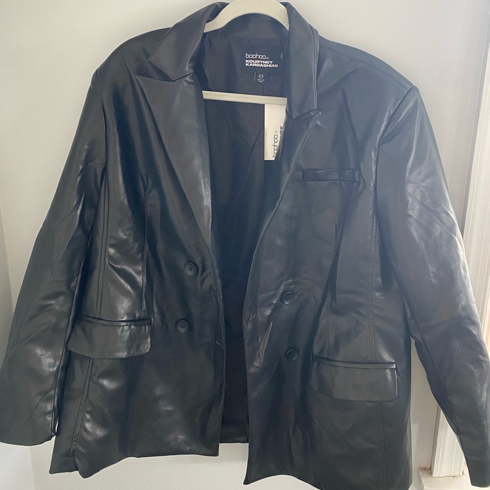 Faux Leather Blazer